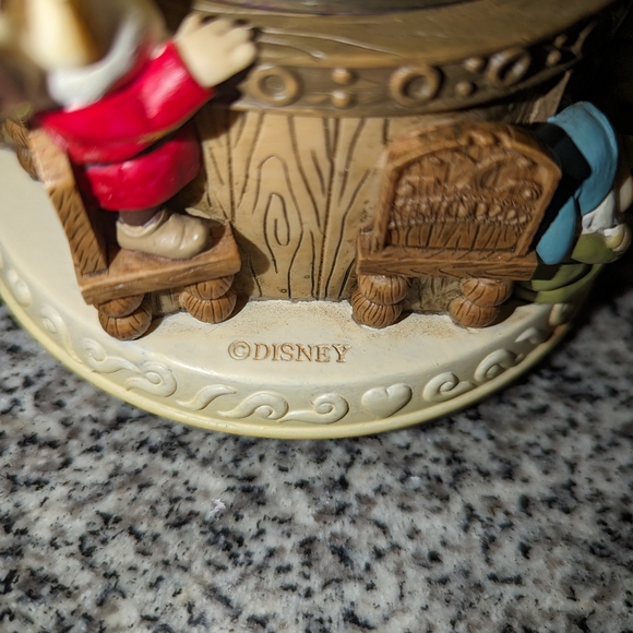 Vintage Snow white glitter globe with music box on bottom - Picture 5 of 8